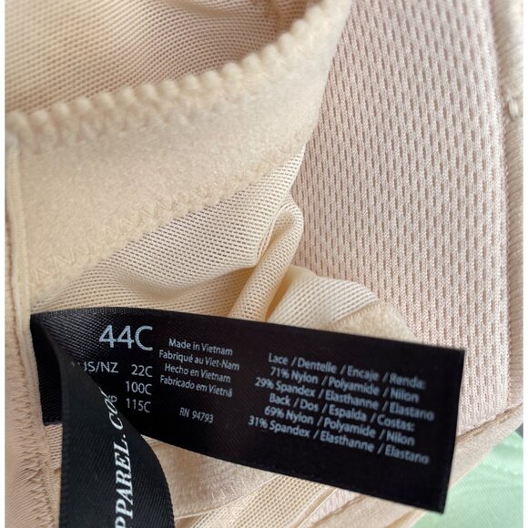 Dominique Womens Lace Strapless Bustier Bra 44C Beige - Picture 6 of 11